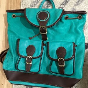 Stylish Teal and Brown Women's Backpack
